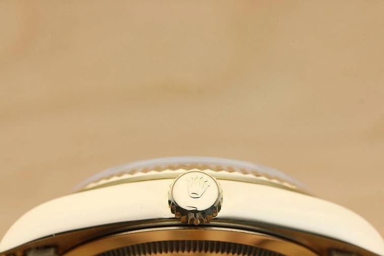 ROLEX MENS DAYDATE 18238 BLACK FACTORY DIAMOND DIAL 18K GOLD PRESIDENT WATCH - 10