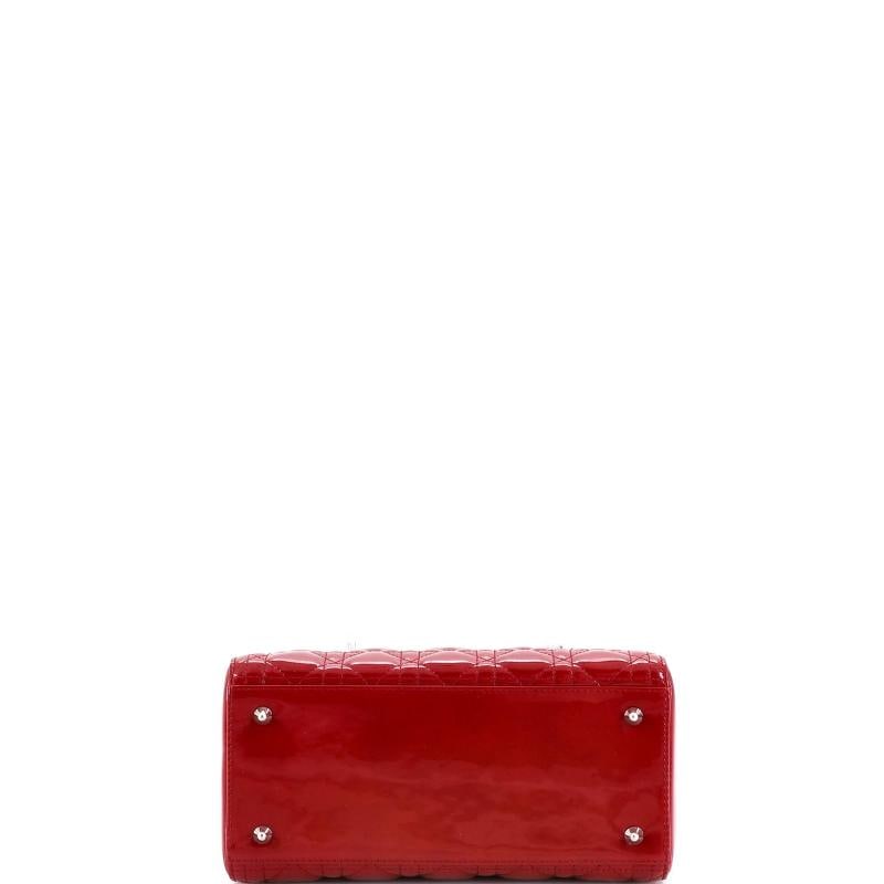 Christian Dior Lady Dior Bag Cannage Quilt Patent Medium - 4