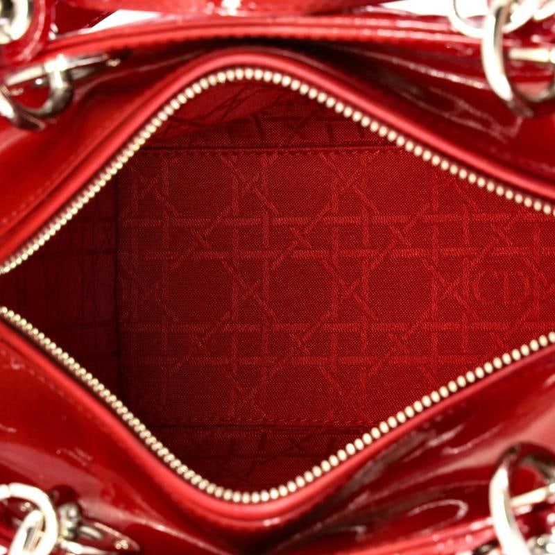 Christian Dior Lady Dior Bag Cannage Quilt Patent Medium - 5