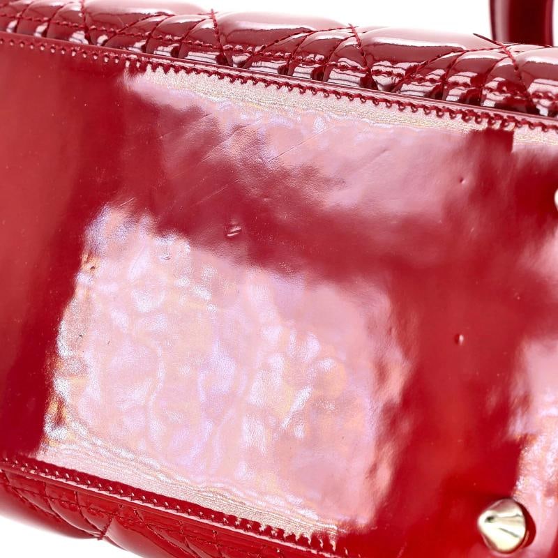 Christian Dior Lady Dior Bag Cannage Quilt Patent Medium - 6