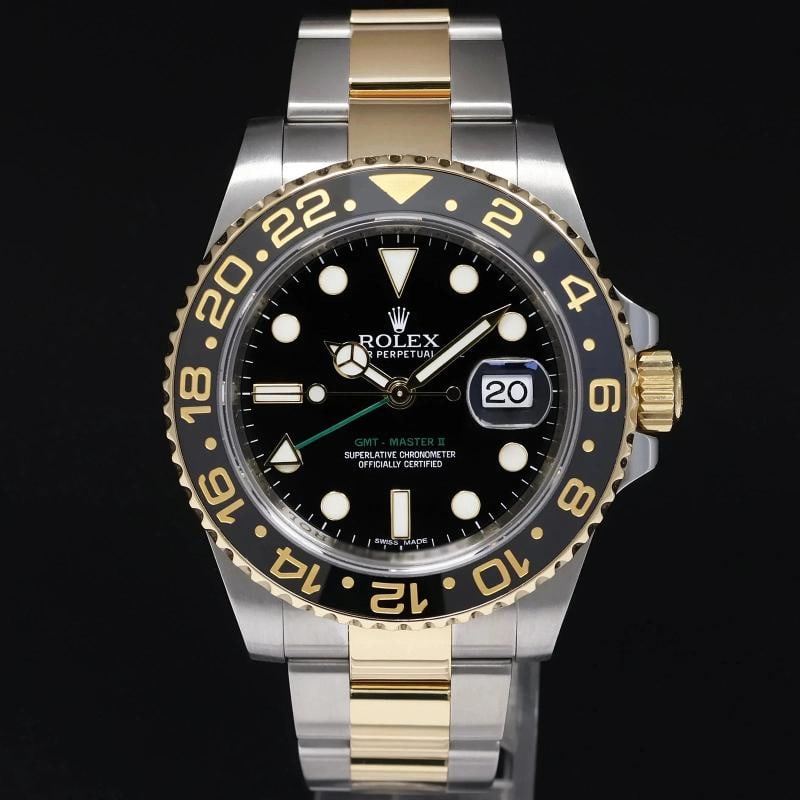 2017 MINT PAPERS Rolex GMT-Master 2 Ceramic 116713 Black Two Tone Steel Gold - 2