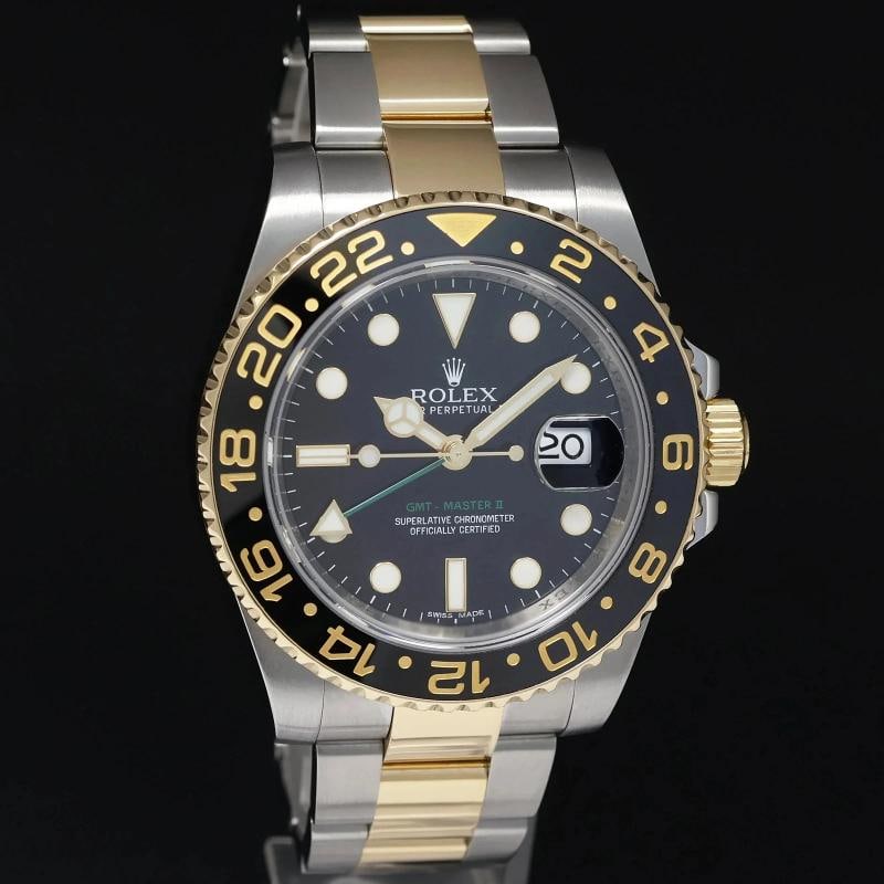 2017 MINT PAPERS Rolex GMT-Master 2 Ceramic 116713 Black Two Tone Steel Gold - 3