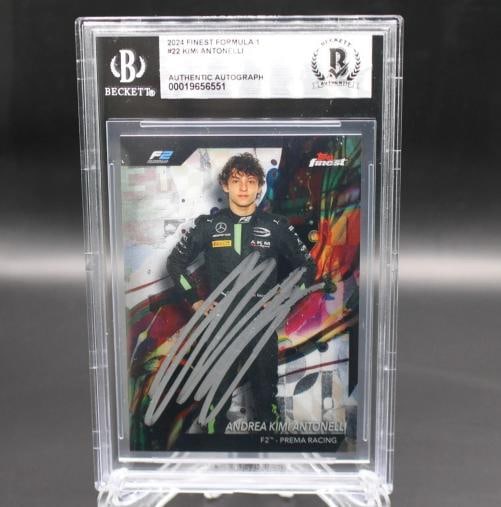 ANDREA KIMI ANTONELLI SIGNED 2024 TOPPS FINEST FORMULA 1 #22 ROOKIE CARD BECKETT - 3