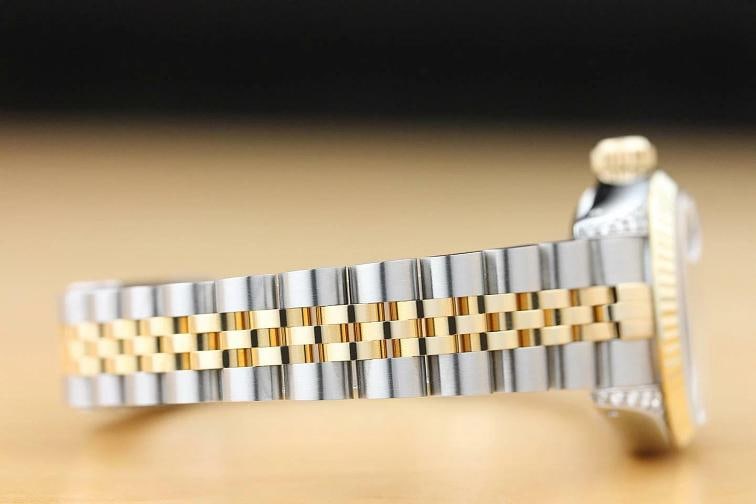 ROLEX LADIES DATEJUST 69173 ICE BLUE DIAL 18K GOLD STEEL DIAMOND LUG WATCH - 8