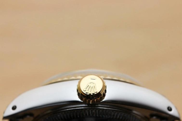 ROLEX LADIES DATEJUST 69173 ICE BLUE DIAL 18K GOLD STEEL DIAMOND LUG WATCH - 9
