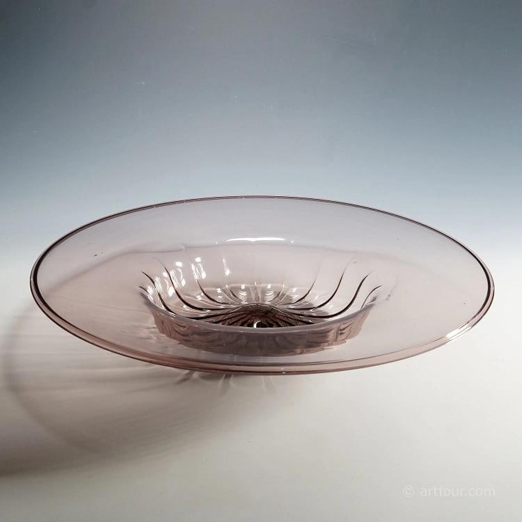 Very Large Vetro Soffiato Glass Dish Vittorio Zecchin for Venini Murano ca 1925 - 2