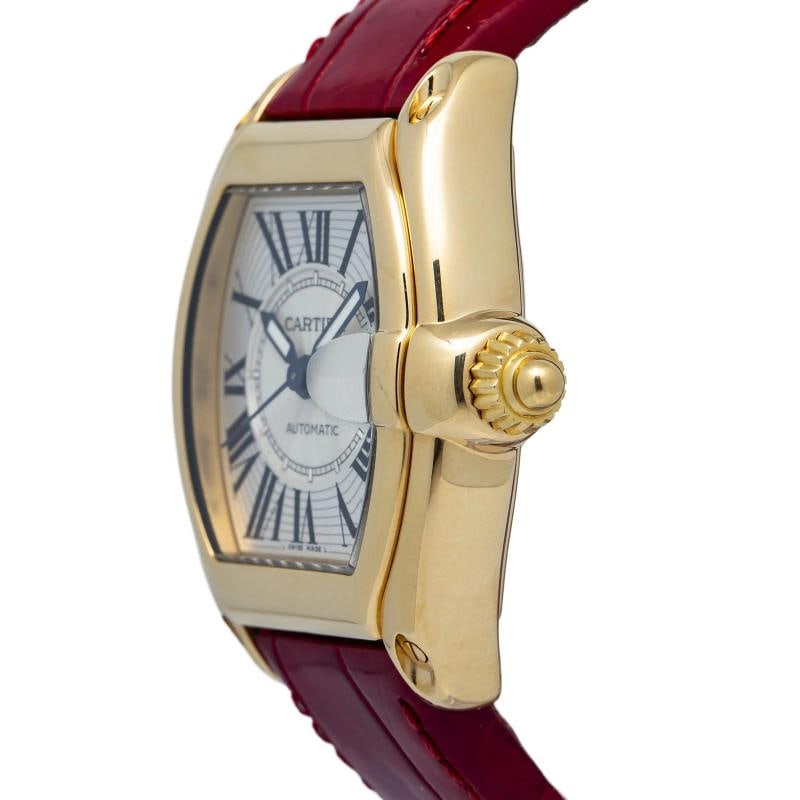 Cartier Roadster 2524 2005 Complete Leather Strap Yellow Gold Silver Roman 37mm Box and Papers - 3