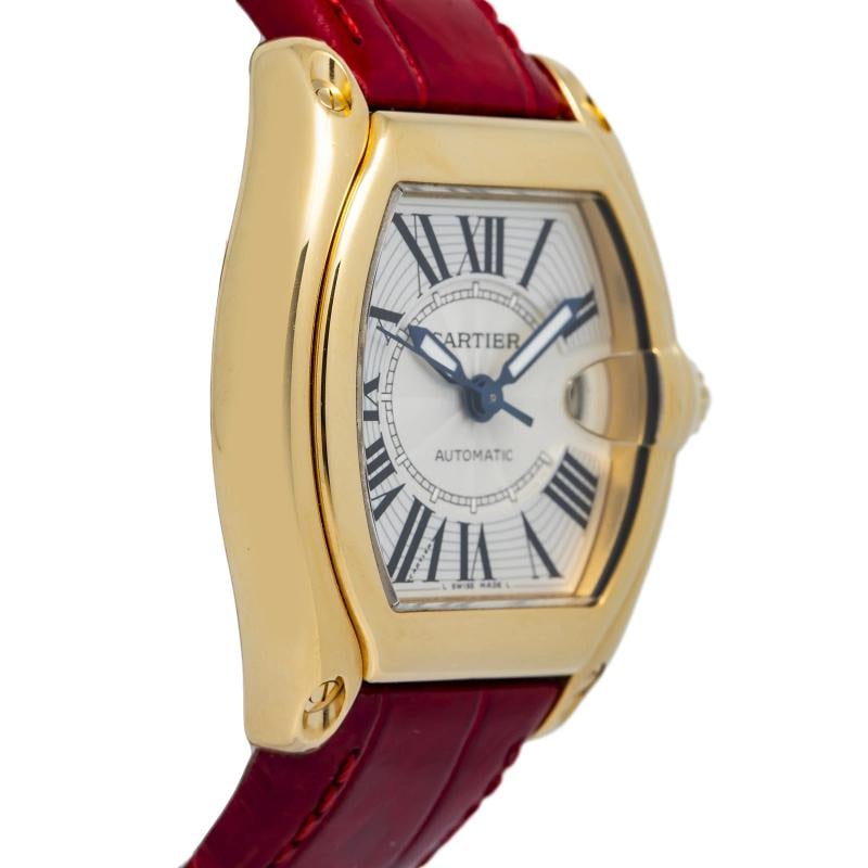 Cartier Roadster 2524 2005 Complete Leather Strap Yellow Gold Silver Roman 37mm Box and Papers - 4