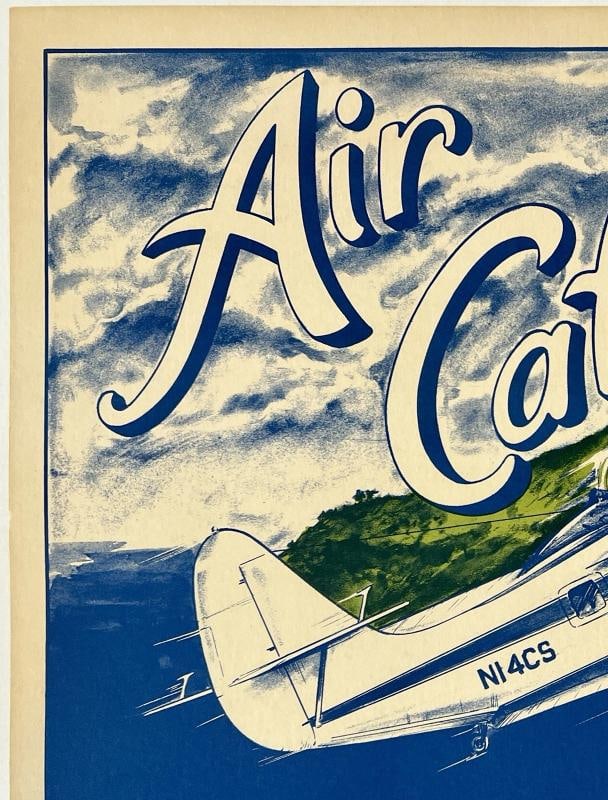 Original Vintage Poster AIR CATALINA - CATALINA'S EXPERIENCED AIRLINE Travel OL - 2
