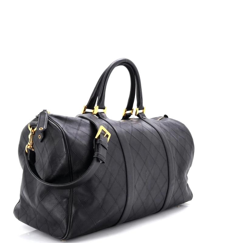 Chanel Vintage Diamond Stitch Boston Bag Quilted Lambskin Large - 2