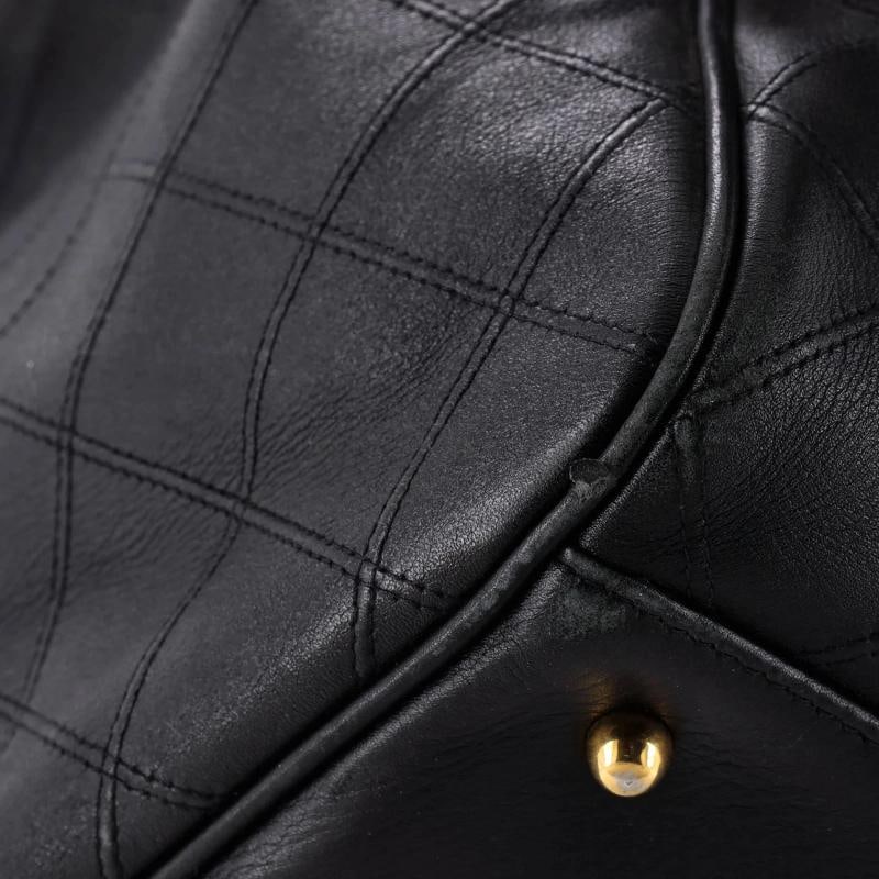 Chanel Vintage Diamond Stitch Boston Bag Quilted Lambskin Large - 6