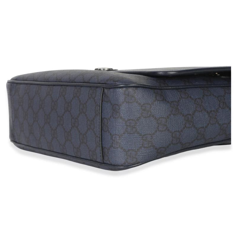 Gucci Blue Black Tender GG Supreme Dollar Calfskin Ophidia Messenger Bag - 7