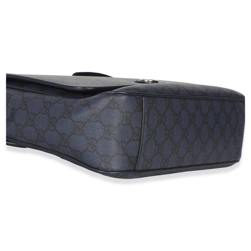 Gucci Blue Black Tender GG Supreme Dollar Calfskin Ophidia Messenger Bag - 8