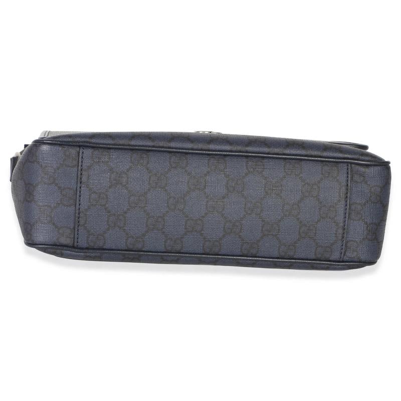 Gucci Blue Black Tender GG Supreme Dollar Calfskin Ophidia Messenger Bag - 9