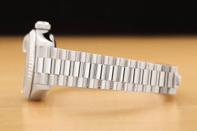 ROLEX DATEJUST 69179 FACTORY SILVER MYRIAD ARABIC DIAMOND 18K WHITE GOLD WATCH - 5