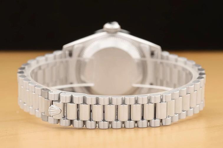 ROLEX DATEJUST 69179 FACTORY SILVER MYRIAD ARABIC DIAMOND 18K WHITE GOLD WATCH - 6
