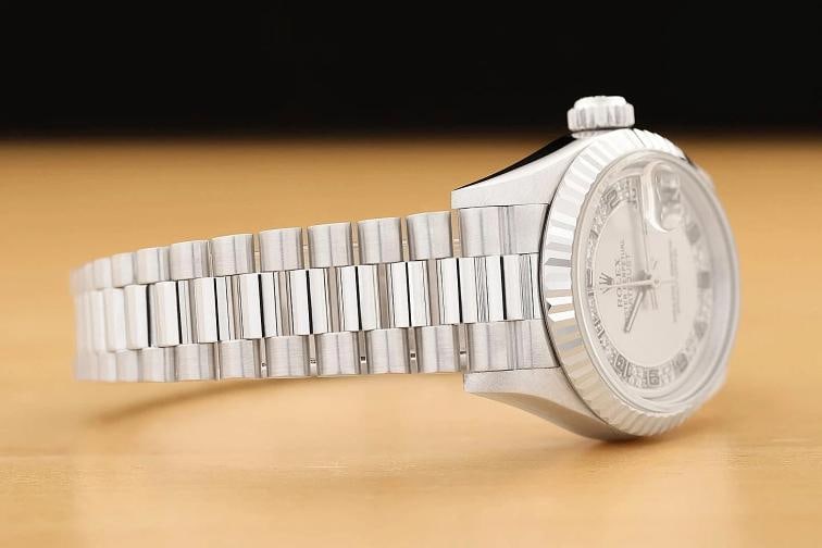 ROLEX DATEJUST 69179 FACTORY SILVER MYRIAD ARABIC DIAMOND 18K WHITE GOLD WATCH - 7