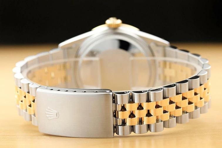 ROLEX MENS DATEJUST 16013 GRAY DIAL RUBY DIAMOND 18K YELLOW GOLD/SS WATCH - 6