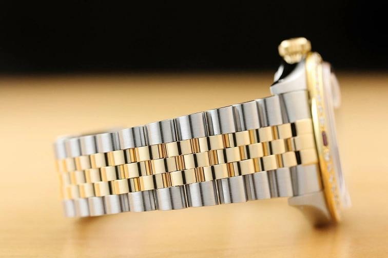 ROLEX MENS DATEJUST 16013 GRAY DIAL RUBY DIAMOND 18K YELLOW GOLD/SS WATCH - 8