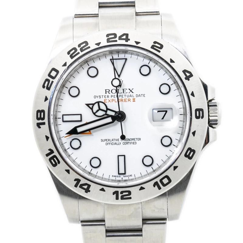Rolex Explorer II 216570 Papers Oyster Stainless Steel White Index Auto 42mm: Condition: Pre-owned - Excellent: This item has been previously worn; however, it is in excellent condition. ... Read moreabout the conditionPre-owned - Excellent: This item has been previously worn; 