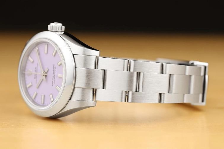 2026 B&P ROLEX OYSTER PERPETUAL 28MM 276200 LAVENDER STEEL OYSTER BAND WATCH - 4