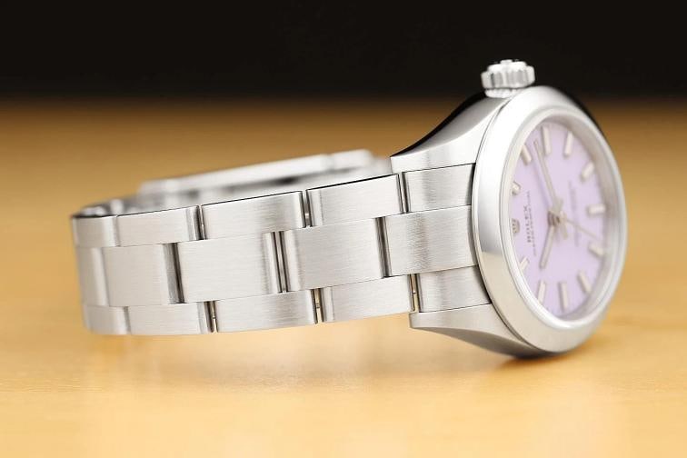 2026 B&P ROLEX OYSTER PERPETUAL 28MM 276200 LAVENDER STEEL OYSTER BAND WATCH - 8