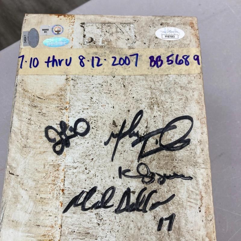 2007 Boston Red Sox W.S. Champs Pitching Staff Signed Game Used Rubber JSA - 3