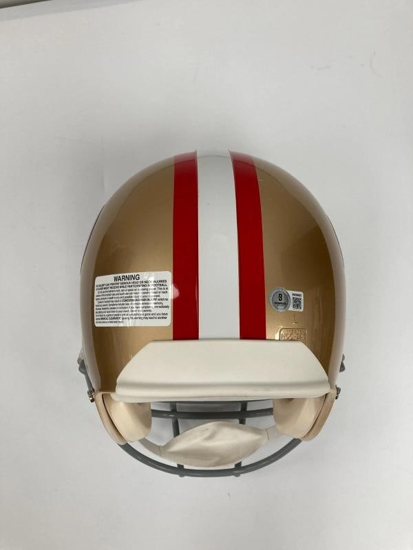 Joe Montana "SB XVI, XIX, XXIV MVP" Signed Full Size 49ers Game Helmet Beckett - 6