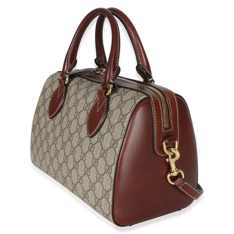 Gucci Brown GG Supreme Canvas Small Boston Bag - 3