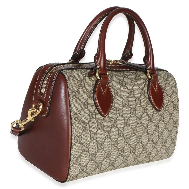 Gucci Brown GG Supreme Canvas Small Boston Bag - 4