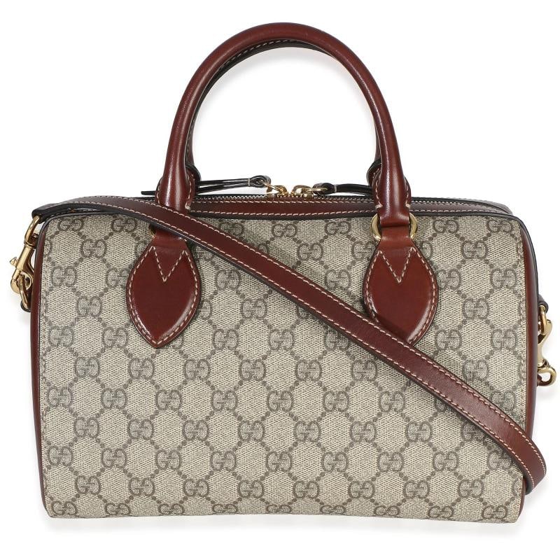 Gucci Brown GG Supreme Canvas Small Boston Bag - 5