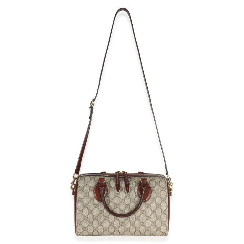 Gucci Brown GG Supreme Canvas Small Boston Bag - 6