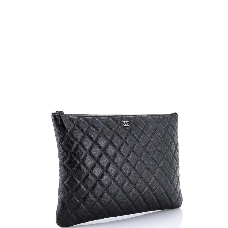 Chanel O Case Clutch Quilted Caviar Large - 2