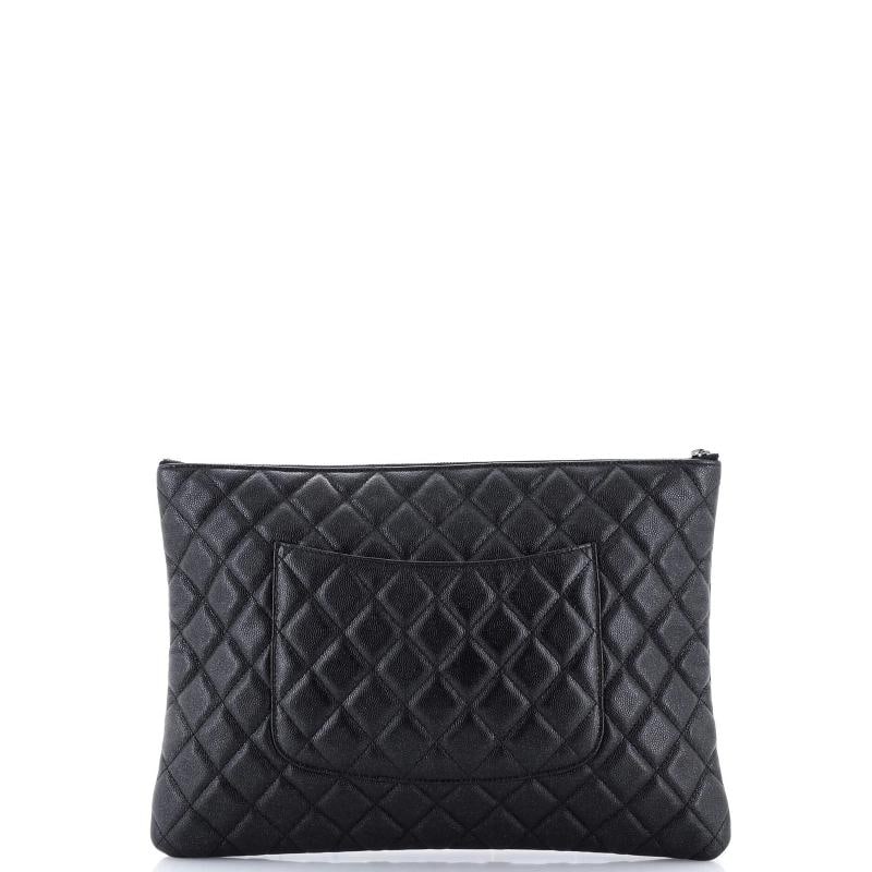 Chanel O Case Clutch Quilted Caviar Large - 3