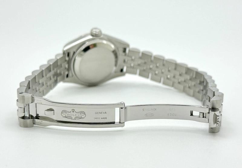 Rolex Ladies Datejust 179174 26mm Silver Diamond Dial 18k Gold Steel Box Tags - 9