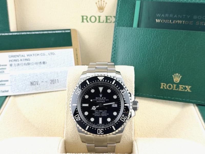Rolex Sea Dweller Deepsea 116660 44mm Black Ceramic Stainless Steel Box Papers - 2