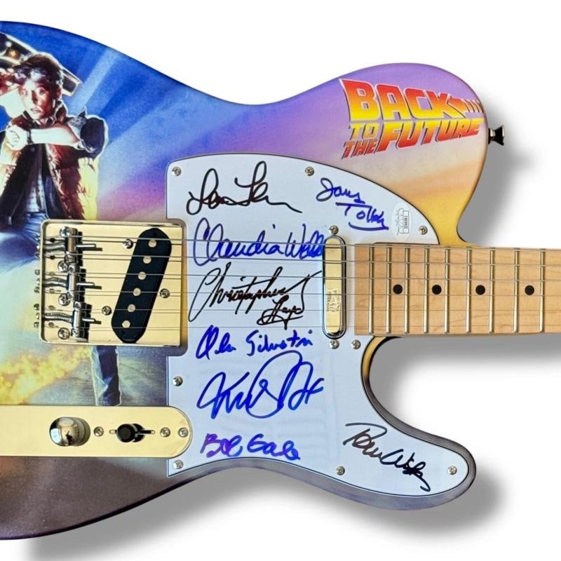 Back to the Future Signed Guitar Custom JSA COA Michael J Fox Lloyd +6 - 2