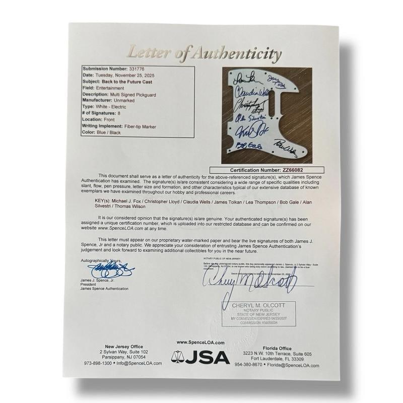 Back to the Future Signed Guitar Custom JSA COA Michael J Fox Lloyd +6 - 4