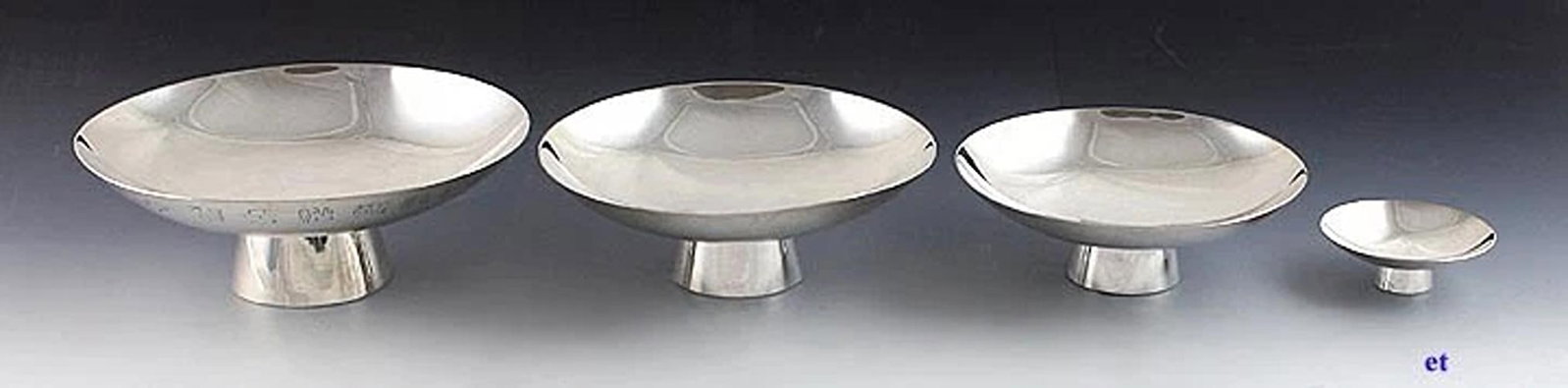4 Japanese .999 Silver Traditional Sake Cups Or Nesting Bowls (1 of 5)