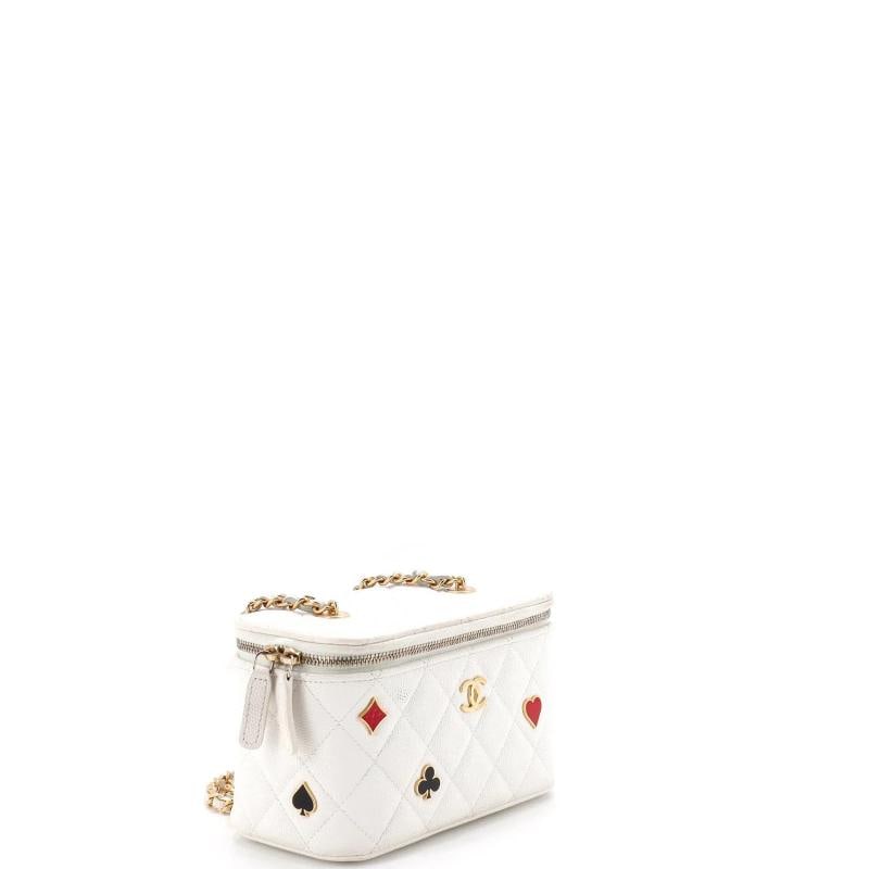 Chanel Coco Casino Vanity Case with Chain Quilted Caviar Small - 2