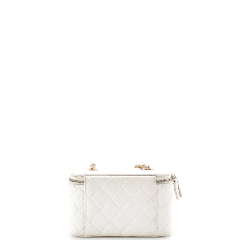 Chanel Coco Casino Vanity Case with Chain Quilted Caviar Small - 3