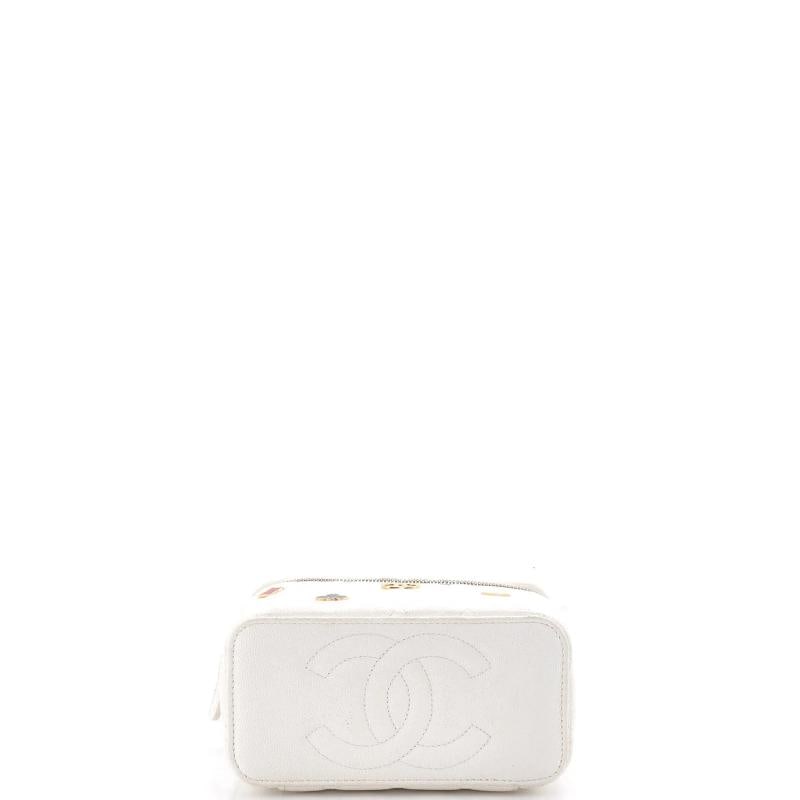 Chanel Coco Casino Vanity Case with Chain Quilted Caviar Small - 4