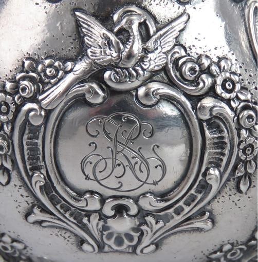 Vintage 1943 Finnish Silver Victorian Style Creamer & Covered Sugar Bowl - 2