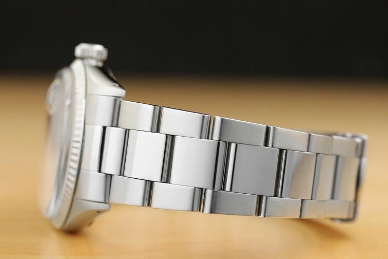 MENS ROLEX DATEJUST GRAY DIAMOND 18K WHITE GOLD/SS STEEL WATCH w/OYSTER BAND - 5