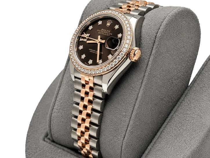 2025 Rolex Lady Datejust 279381RBR Chocolate Star Diamond Dial 18k Gold Steel - 6