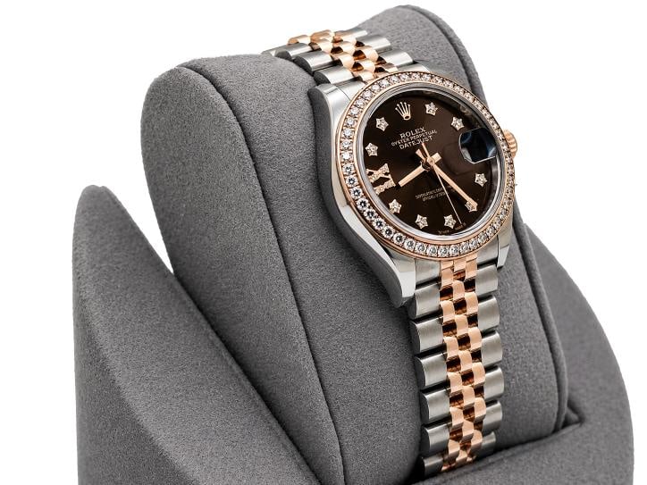 2025 Rolex Lady Datejust 279381RBR Chocolate Star Diamond Dial 18k Gold Steel - 8