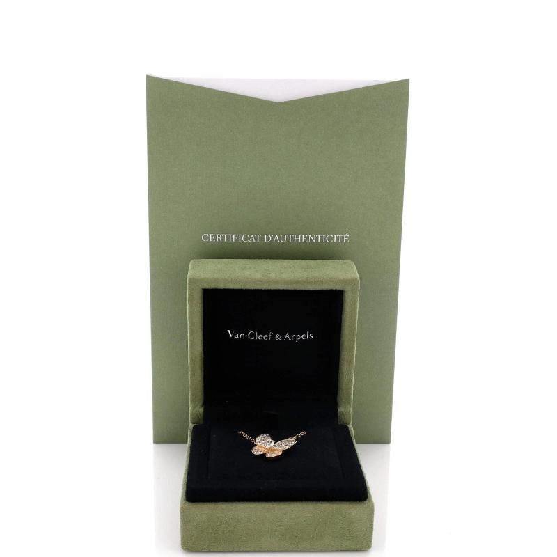 Van Cleef & Arpels Two Butterfly Pendant Necklace 18K Yellow Gold with Diamonds - 2