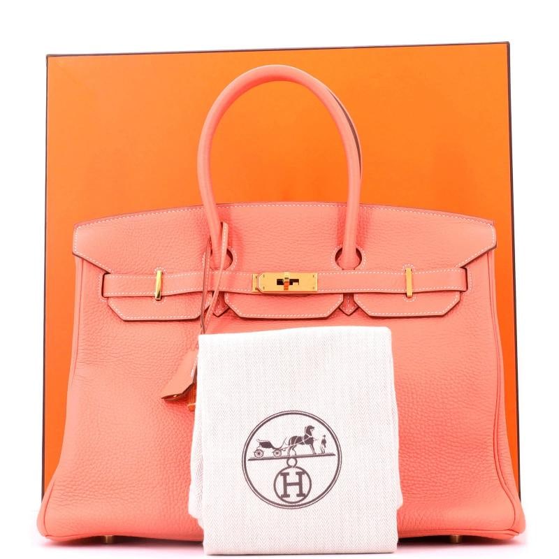 Hermes Birkin Handbag Pink Clemence with Gold Hardware 35 - 2
