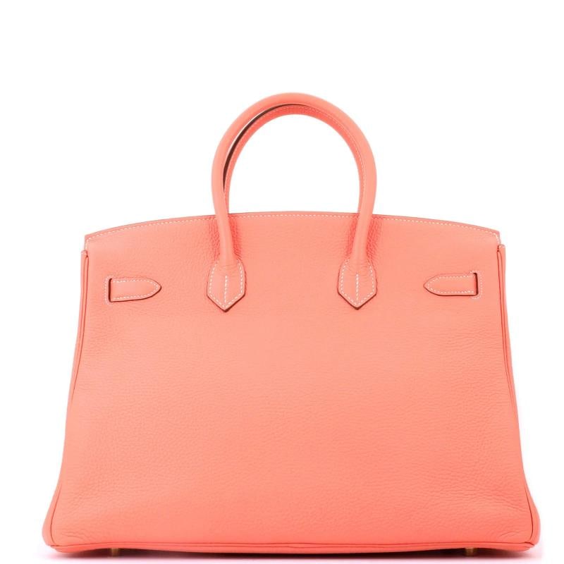 Hermes Birkin Handbag Pink Clemence with Gold Hardware 35 - 4