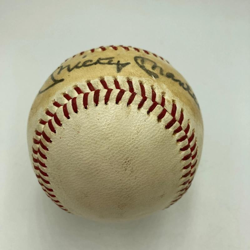 Mickey Mantle Playing Days Signed 1960's American League Joe Cronin Baseball JSA - 4